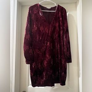 Red Velvet Sequin Mini Dress